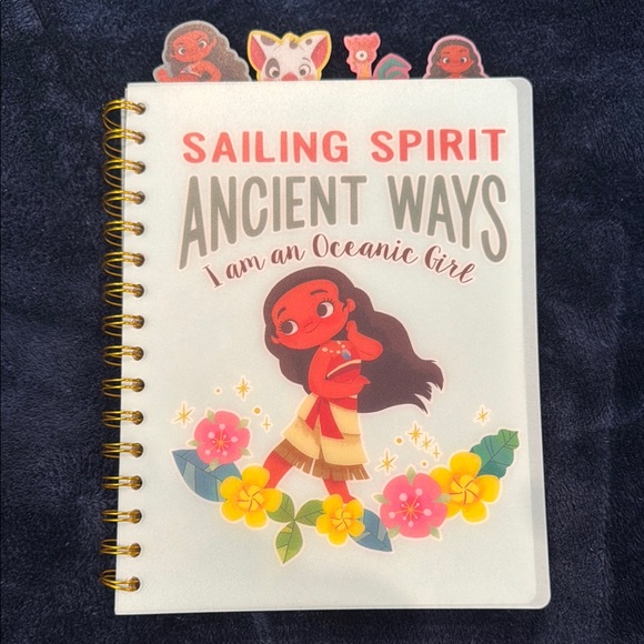 Disney Other - Moana theme 4-tabbed journal/notebook